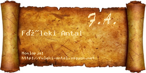 Füleki Antal névjegykártya